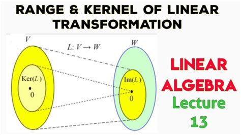 Kernel & Range of Linear Transformation - YouTube