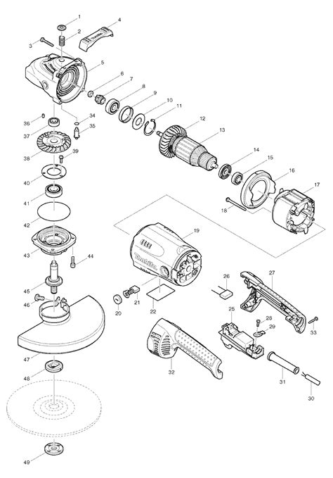 Buy Makita GA9020 9 Inch 15 AMP Motor Angle Replacement Tool Parts | Makita GA9020 Other tools ...