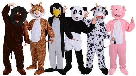 Deluxe Mini Mascot Animal Costumes Jungle Zoo Farmland Unisex Fancy Dress Outfit | eBay