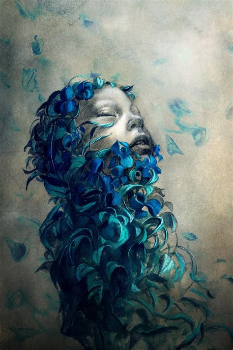 face, Closed eyes, Digital art, Abstract, Simple background, Flowers ...