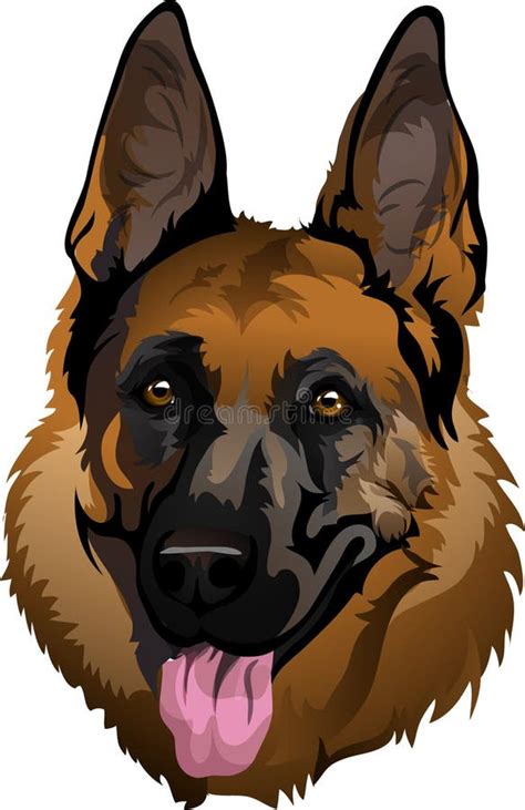 Long Haired German Shepherd Dog Different Coat Colors Clipart Vector Stock Illustration By ...