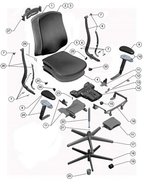 Herman miller Aeron chair parts for black chair Business & Industrial Business