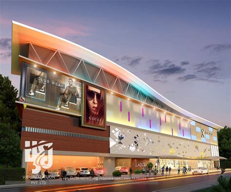 Shopping Mall Design Architecture, Parking With CNC Design, Rendering Studio - Modern - Exterior ...