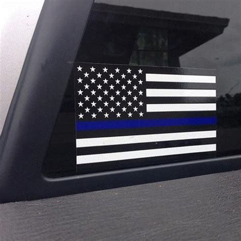 Thin Blue Line USA Flag Car Decal – PRW