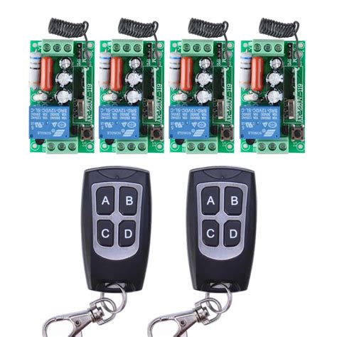 AC 220V 10A Wireless Remote Control Wireless Light Switch System 4 ...