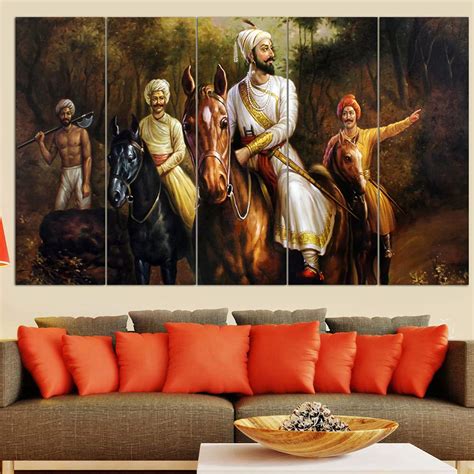 Buy Maxstone Improve your place Beautiful Chattrapati Shivaji Maharaj Ride Wall Painting Art ...