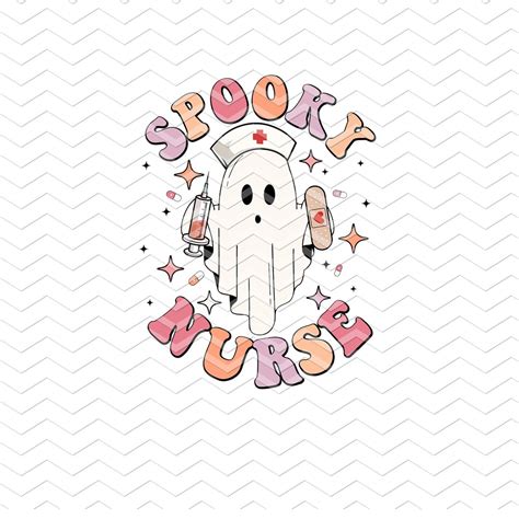 Halloween Nurse Png Ghost Nurse Png Cute Ghost Png Retro - Etsy