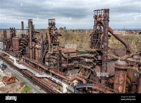 An aerial view of the abandoned Bethlehem Steel plant Stock Photo - Alamy