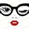 Woman face svg Woman in glasses svg Winking svg Eyelashes sv - Inspire Uplift