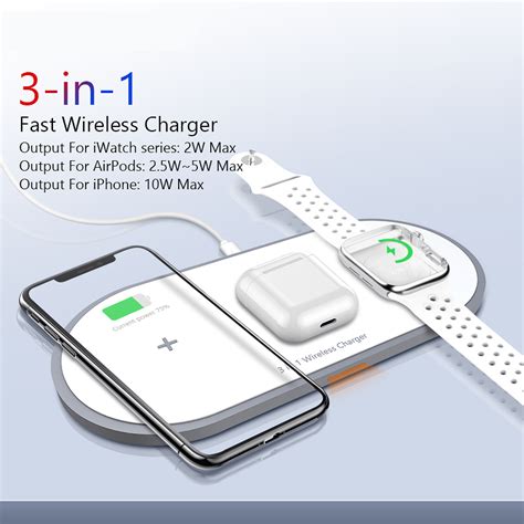 3 In 1 Wireless Charger 10W Fast Wireless Charging Pad For IPhone 11 ...