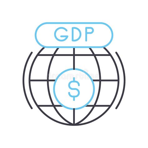 Gdp Line Icon, Outline Symbol, Vector Illustration, Concept Sign Stock ...