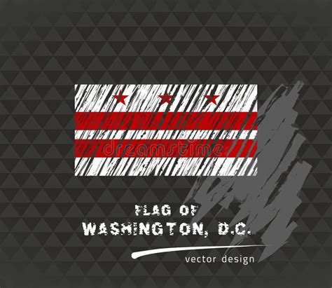 Flag of District of Columbia, Vector Pen Illustration on Black ...