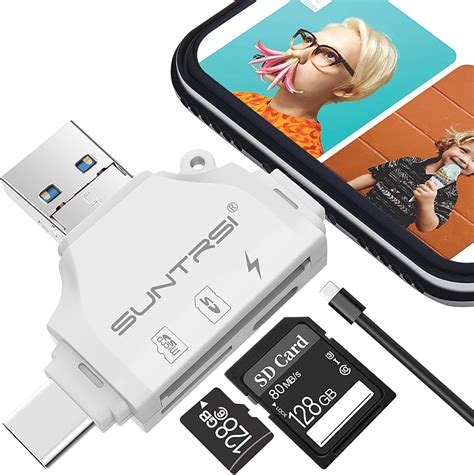 4 in 1 SD Card Reader for iPhone ipad, Micro SD Card Reader SD Card ...