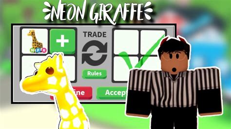 NEON GIRAFFE GIVEAWAY! *ADOPT ME* - YouTube