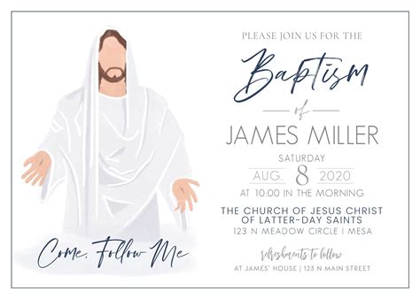 Free Lds Baptism Invitation Template