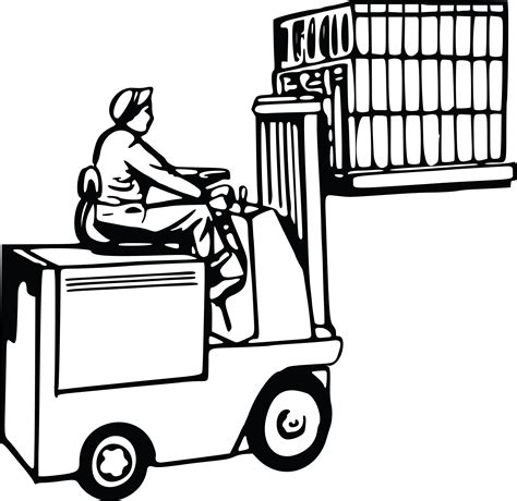 Forklift Clipart Black White | Free download on ClipArtMag