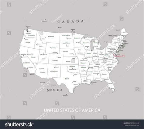 United State Map Showing Major Cities