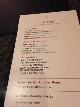 Happy Hour menu - Picture of Fleming's Prime Steakhouse & Wine Bar, Las Vegas - Tripadvisor