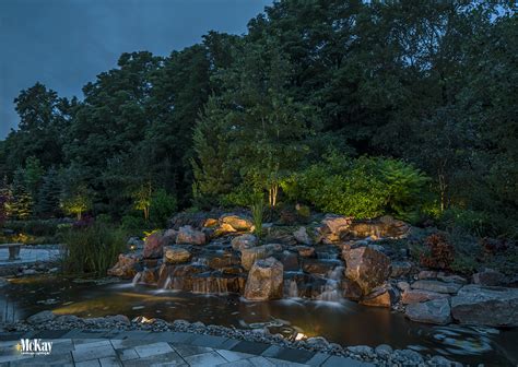 Outdoor Pond Waterfall Lighting Elkhorn, NE | McKay Landscape Lighting