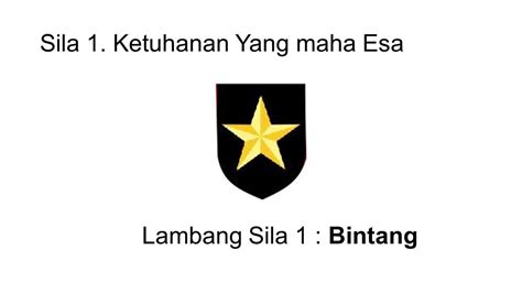 LAMBANG SILA PANCASILA. Sila 1. Ketuhanan Yang maha Esa Lambang Sila 1 : Bintang. - ppt download