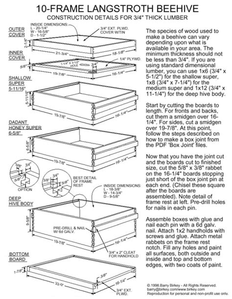 LANGSTROTH BEEHIVE PLANS PDF