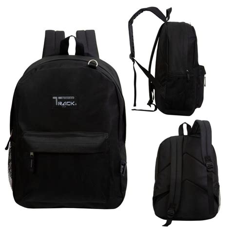 24 Wholesale 17" Classic Black Backpack - Bulk Case Of 24 Bookbags - at - wholesalesockdeals.com