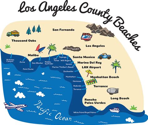 La Beaches Map | Beach Map