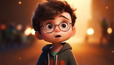 Premium AI Image | a very cute kid caracter animation pixar style