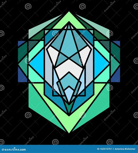 Polygon Ornament, Stained Glass Stock Vector - Illustration of graphic, arts: 162515751