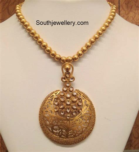 Simple Antique Gold Necklace - Jewellery Designs