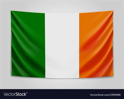 Hanging flag ireland ireland national flag Vector Image