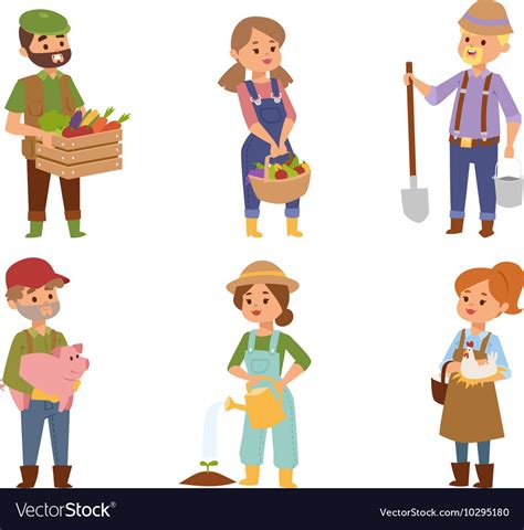 Farmers people characters Royalty Free Vector Image