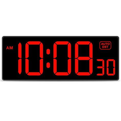 Buy Soobest Digital Wall Clock with Seconds, Electric Clock Plug Auto DST Dimmer LED Large ...