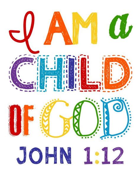 Christian Wall Art. Children's Room Decor. I Am a Child of God. Kids Room Decor. Rainbow. John 1 ...