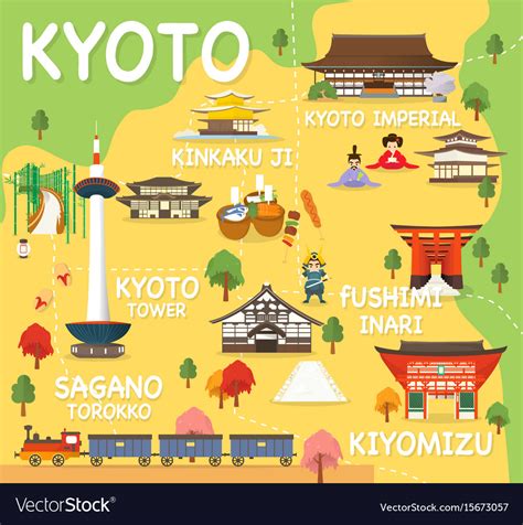 Map of kyoto Royalty Free Vector Image - VectorStock