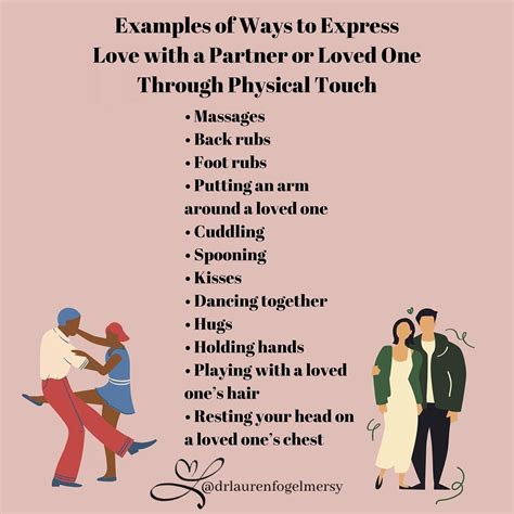 Dr. Lauren Fogel Mersy on Instagram: “Examples of ways to express love with a partner or loved ...