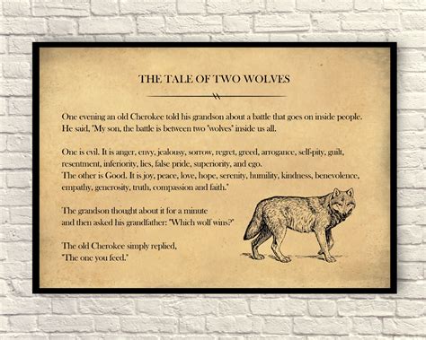 Custom Print. Tale of Two Wolves Book Page Print Book Page - Etsy ...