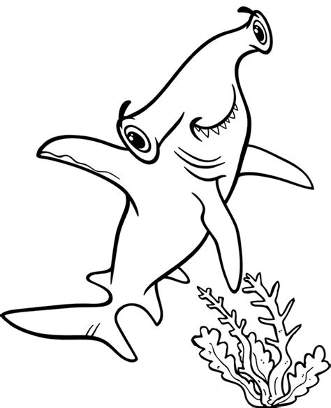 Printable Hammerhead shark coloring page