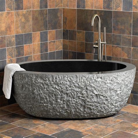 China Black Granite Bathtub Natural Stone Bath