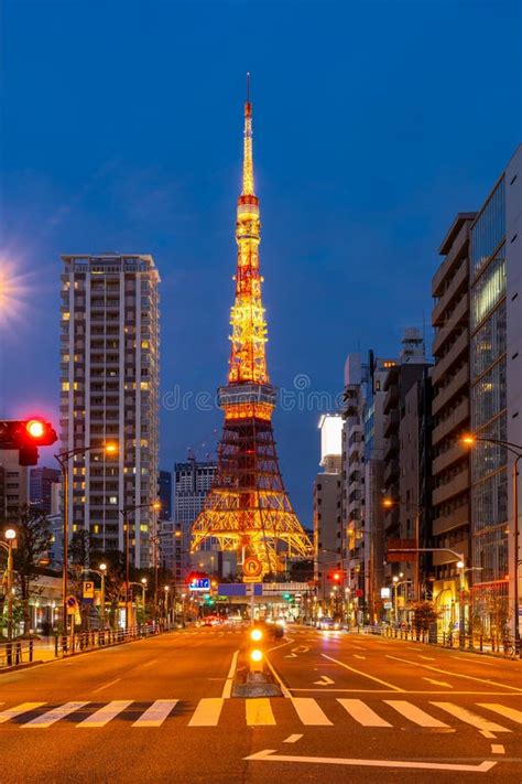 Tokyo Tower sunset stock photo. Image of landmark, evening - 146569248