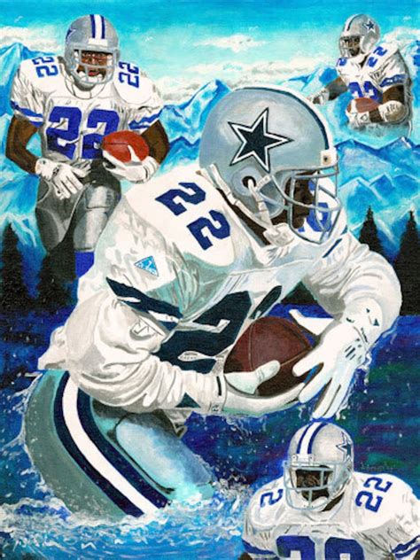 Emmitt Smith Dallas Cowboys Art Print Giclee 16x20 - Etsy