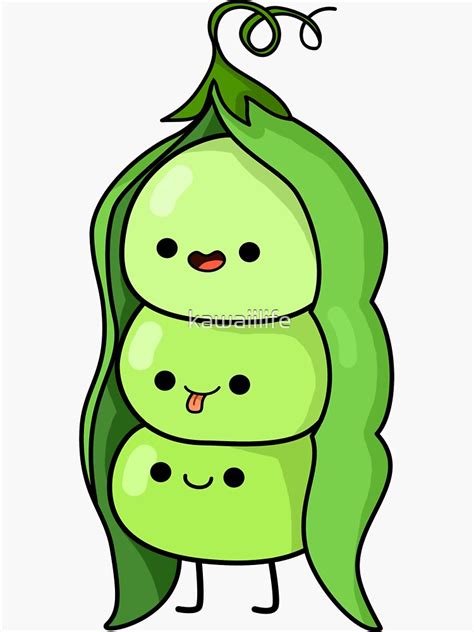 "Kawaii Peas In A Pod" Sticker for Sale by kawaiilife | Redbubble