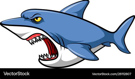 Blue shark cartoon Royalty Free Vector Image - VectorStock