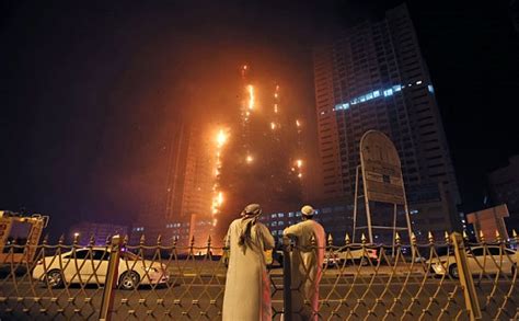 Ajman Fire Video: The Huge Fire Engulfed a High-Rise Tower in The City ...