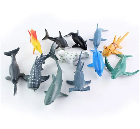 24pcs/lot Sea Life Model Toys Pool Fish Toy Early Education Marine ...