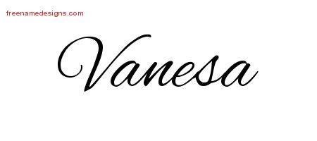 Cursive Name Tattoo Designs Vanesa Download Free - Free Name Designs