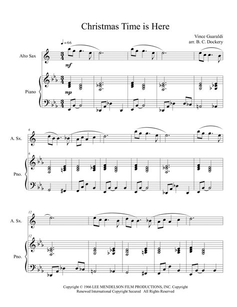 Christmas Time Is Here (arr. B. C. Dockery) Sheet Music | Vince ...