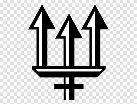 Vector Illustration Of Trident Of Poseidon Three Pronged Cross, Number ...