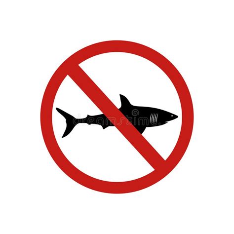 Icon Forbidden Shark Sign. Vector Illustration Eps 10 Stock Illustration - Illustration of ...