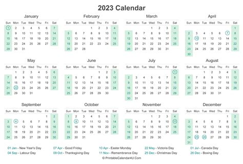 Calendar 2023 With Holidays Canada 2023 Printable Calendar | Porn Sex ...